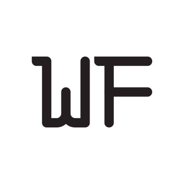 wf ilk harf vektör logo simgesi
