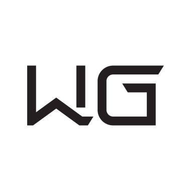 wg ilk harf vektör logo simgesi