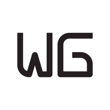 wg ilk harf vektör logo simgesi