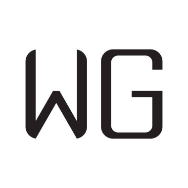 wg ilk harf vektör logo simgesi