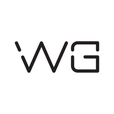 wg ilk harf vektör logo simgesi