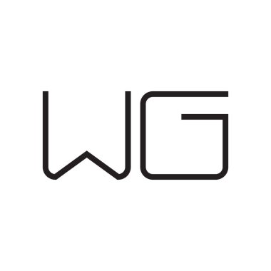 wg ilk harf vektör logo simgesi