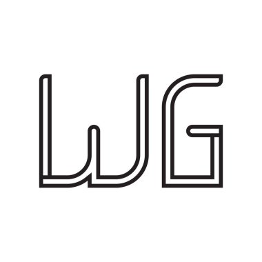 wg ilk harf vektör logo simgesi