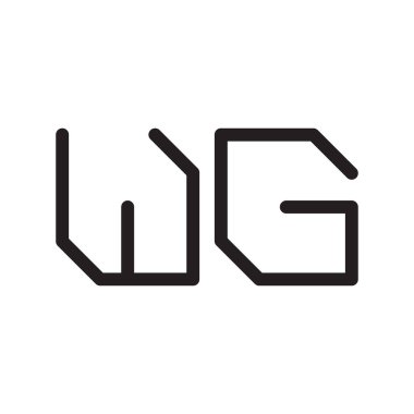 wg ilk harf vektör logo simgesi