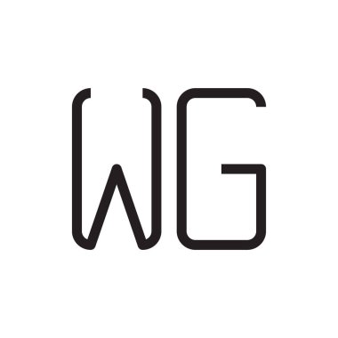 wg ilk harf vektör logo simgesi