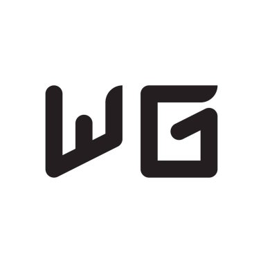 wg ilk harf vektör logo simgesi