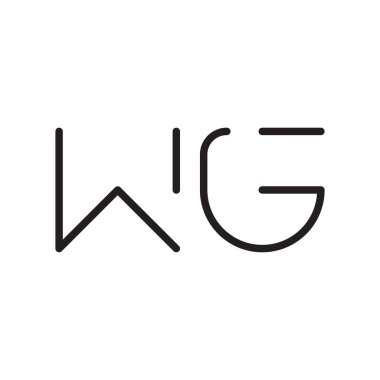 wg ilk harf vektör logo simgesi