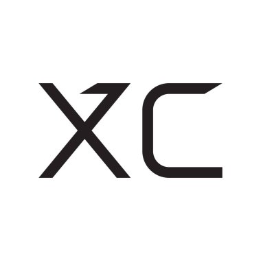 xc ilk harf vektör logo simgesi