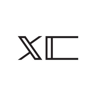 xc ilk harf vektör logo simgesi