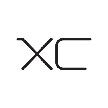 xc ilk harf vektör logo simgesi
