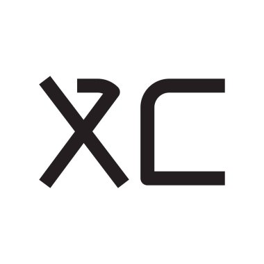 xc ilk harf vektör logo simgesi