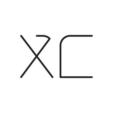 xc ilk harf vektör logo simgesi