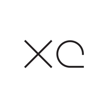 xc ilk harf vektör logo simgesi