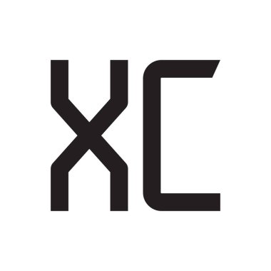 xc ilk harf vektör logo simgesi