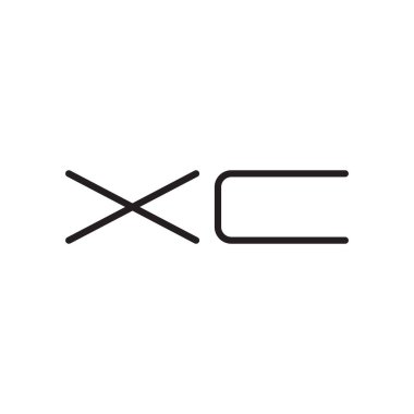 xc ilk harf vektör logo simgesi
