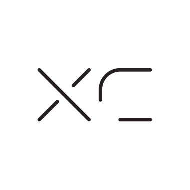 xc ilk harf vektör logo simgesi