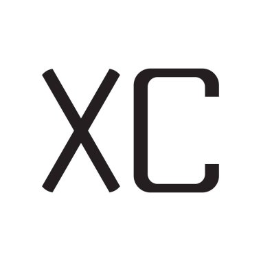 xc ilk harf vektör logo simgesi