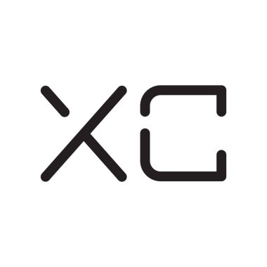 xc ilk harf vektör logo simgesi