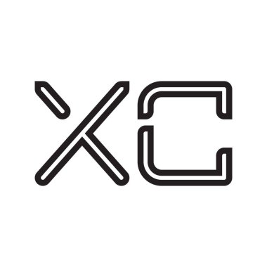 xc ilk harf vektör logo simgesi