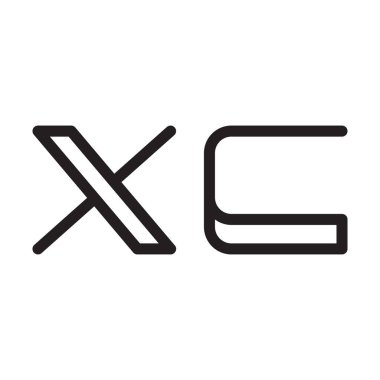 xc ilk harf vektör logo simgesi