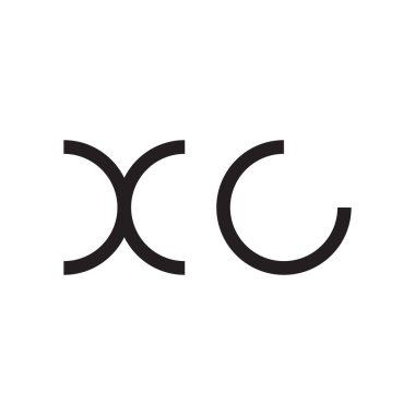 xc ilk harf vektör logo simgesi