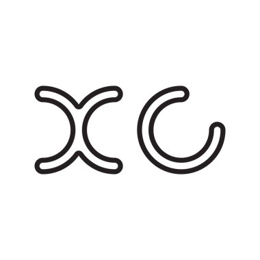 xc ilk harf vektör logo simgesi