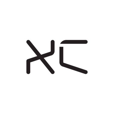 xc ilk harf vektör logo simgesi