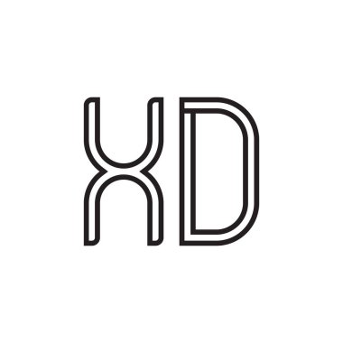 xd ilk harf vektör logo simgesi
