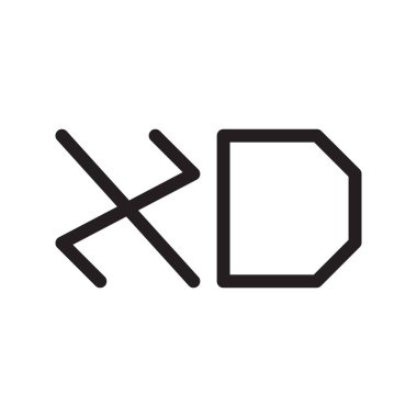 xd ilk harf vektör logo simgesi