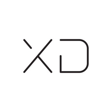 xd ilk harf vektör logo simgesi