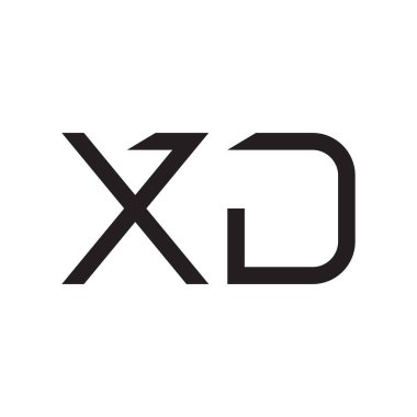 xd ilk harf vektör logo simgesi