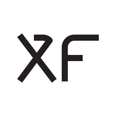 xf ilk harf vektör logo simgesi