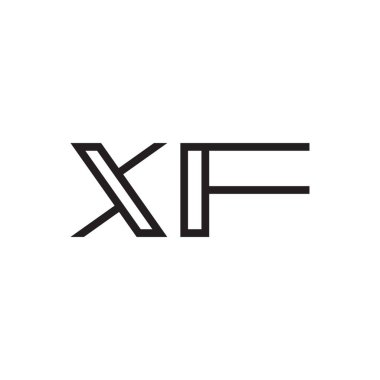 xf ilk harf vektör logo simgesi