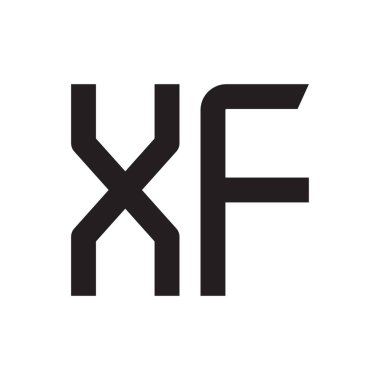 xf ilk harf vektör logo simgesi