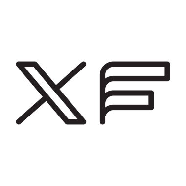 xf ilk harf vektör logo simgesi