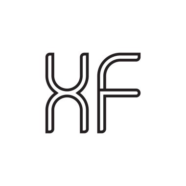 xf ilk harf vektör logo simgesi