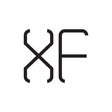 xf ilk harf vektör logo simgesi