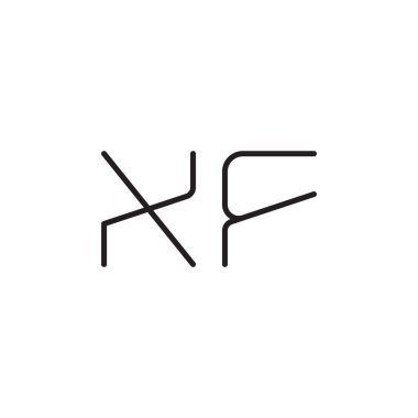 xf ilk harf vektör logo simgesi