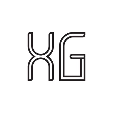 xg ilk harf vektör logo simgesi