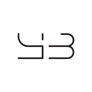 yb ilk harf vektör logo simgesi