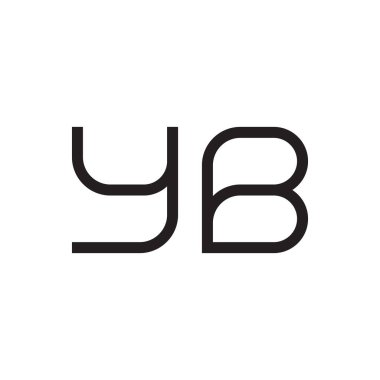 yb ilk harf vektör logo simgesi