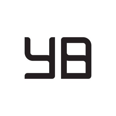 yb ilk harf vektör logo simgesi