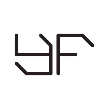yf ilk harf vektör logo simgesi