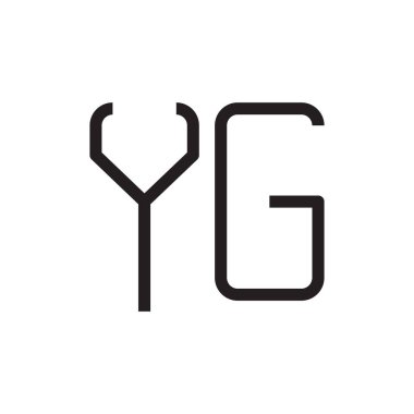 yg ilk harf vektör logo simgesi