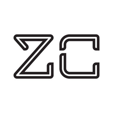 zc ilk harf vektör logo simgesi