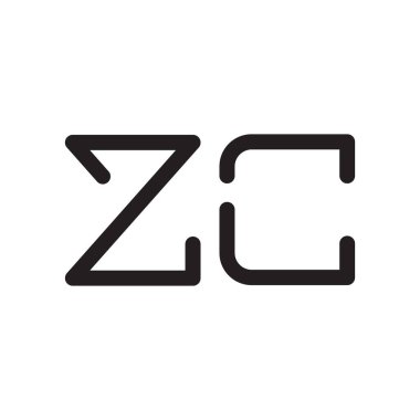 zc ilk harf vektör logo simgesi