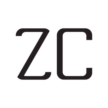 zc ilk harf vektör logo simgesi