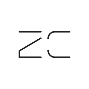 zc ilk harf vektör logo simgesi