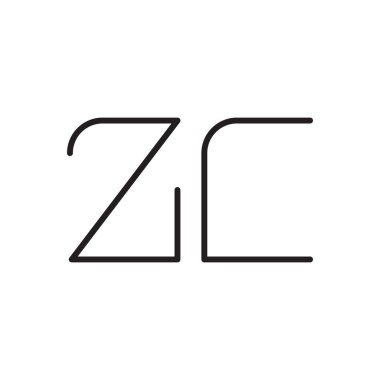 zc ilk harf vektör logo simgesi