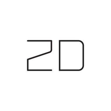 zd ilk harf vektör logo simgesi